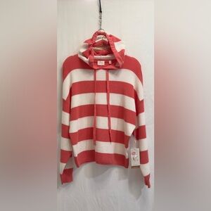 Cyrus pink and white striped hoodie